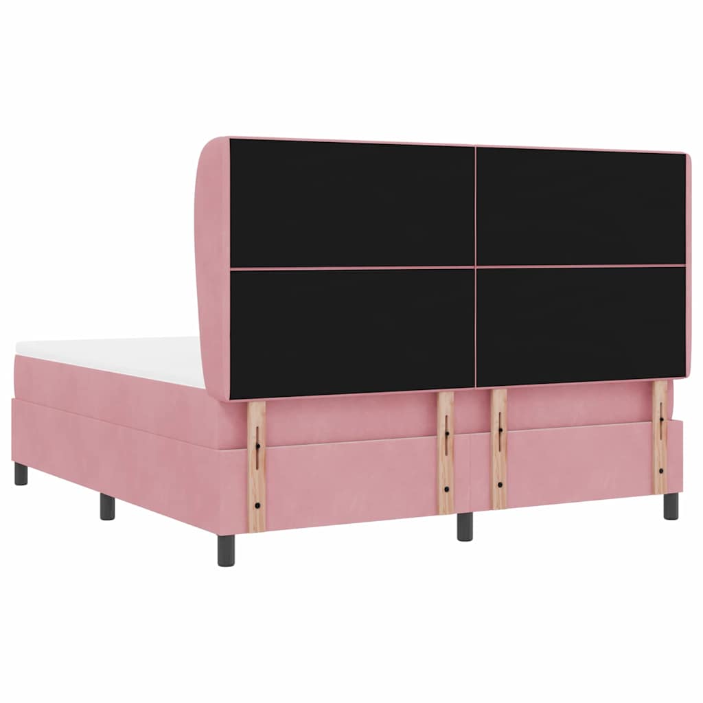Box spring seng med madras Lyserød 200 x 180 cm Fløjl