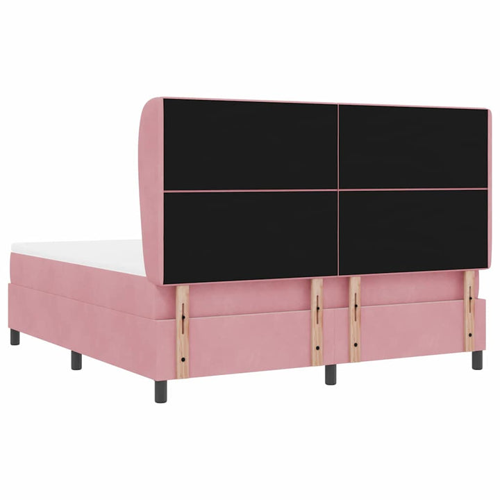 Box spring seng med madras Lyserød 200 x 180 cm Fløjl