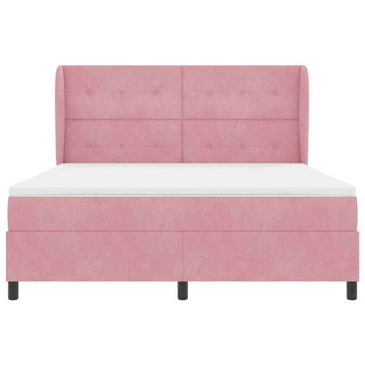 Box spring seng med madras Lyserød 200 x 180 cm Fløjl
