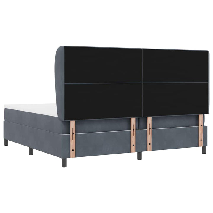 Box spring seng med madras Mørkegrå 200 x 200 cm Fløjl