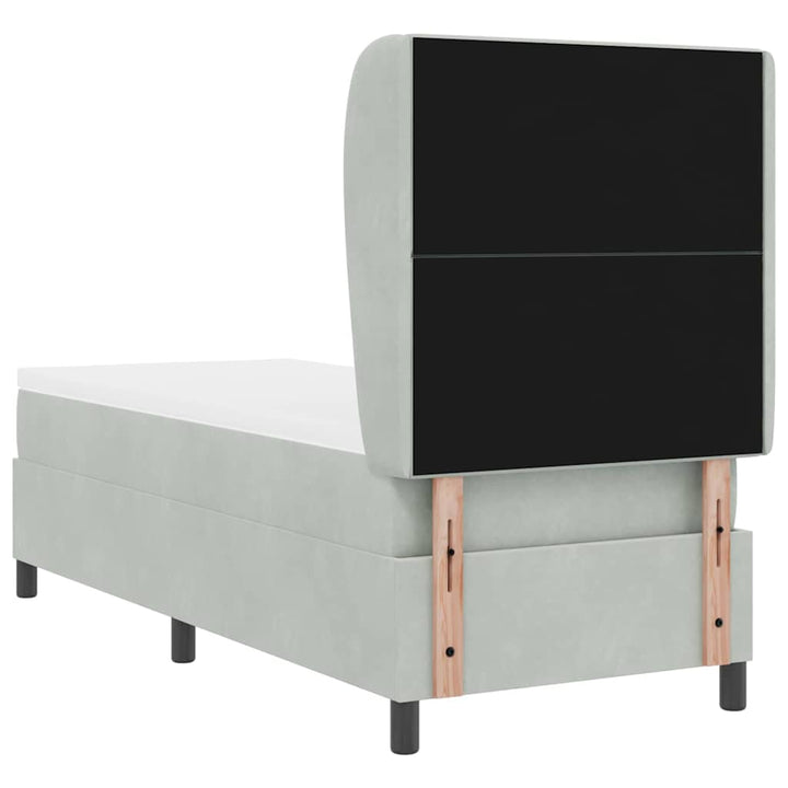 Box spring seng med hovedgærde Lysegrå 200 x 80 cm Fløjl