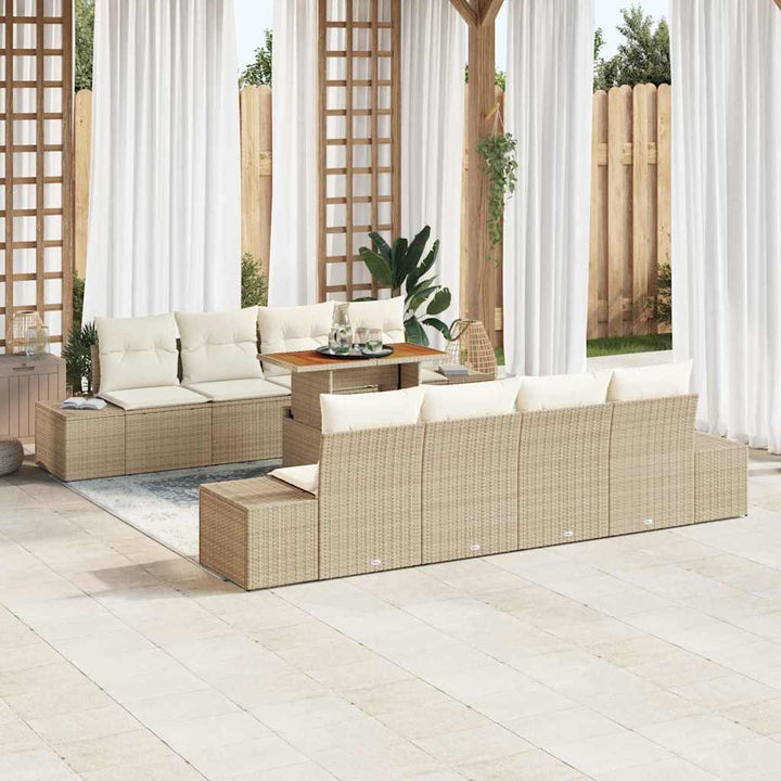 Havesofa Sæt 9 stk. Beige og creme