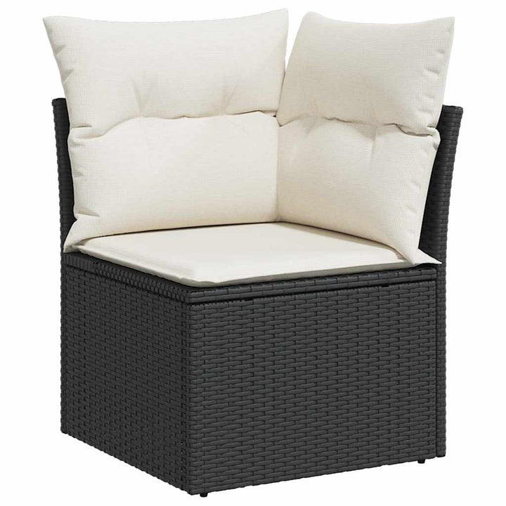 Havesofa Sæt 9 stk. Sort polyrattan
