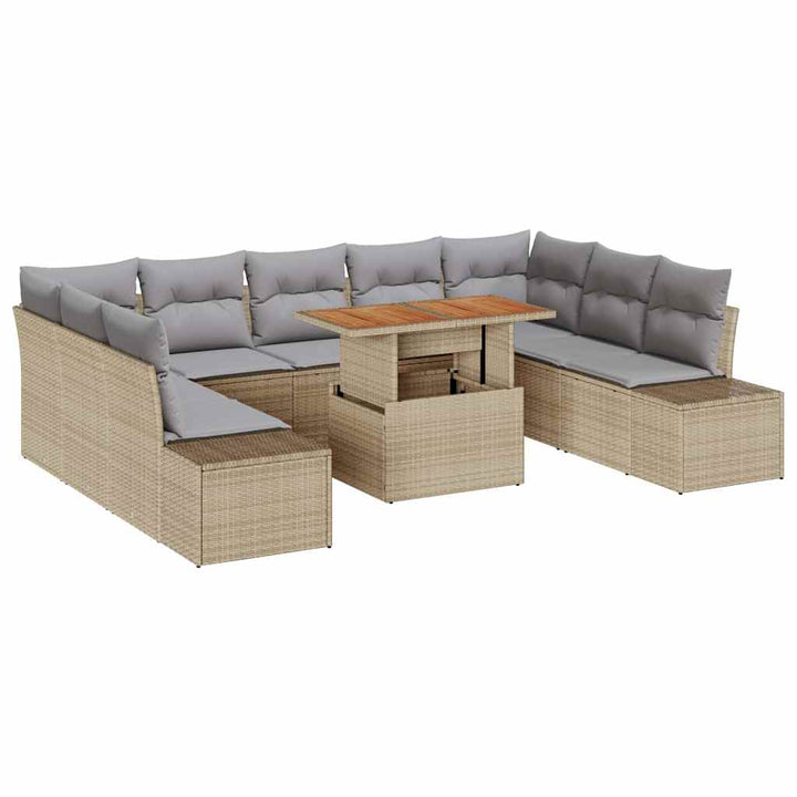 Have Spisebordssæt med pude 10 pcs Beige og grå
