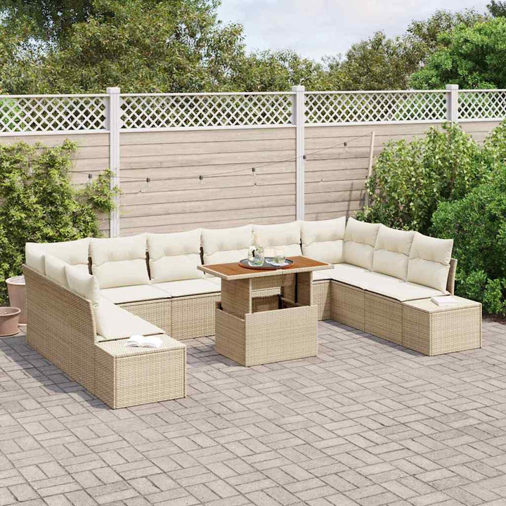 Havesofa Sæt med pude 11 pcs Beige og creme
