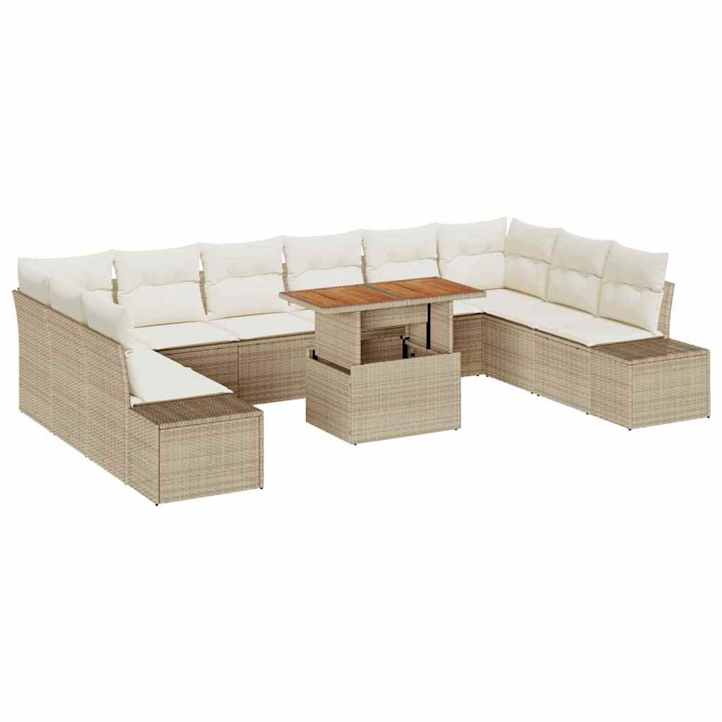 Havesofa Sæt med pude 11 pcs Beige og creme