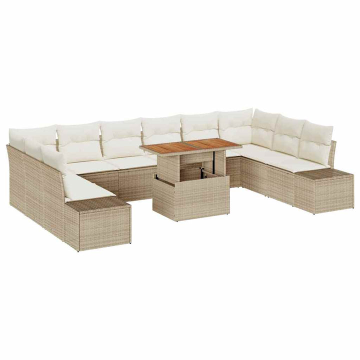Havesofa Sæt med pude 11 pcs Beige og creme