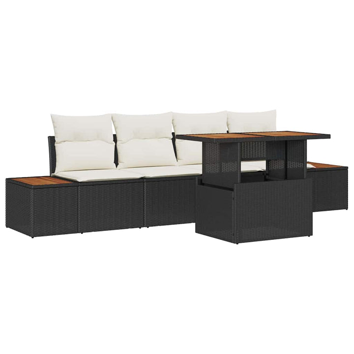 Have Spisebordssæt med pude 5 pcs Sort og Beige