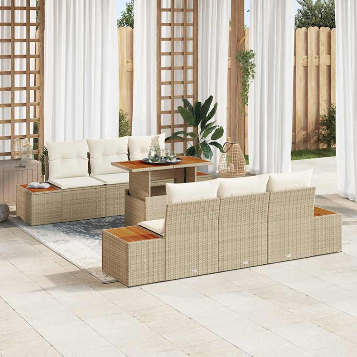 Havesofa Sæt 7 stk. Beige og creme
