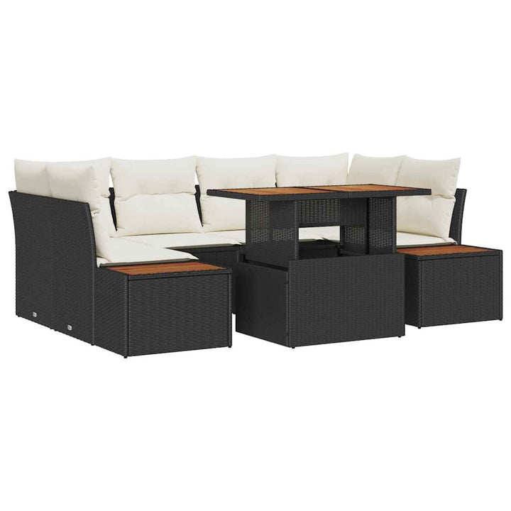 Have Spisebordssæt med pude 9 pcs Sort og Beige