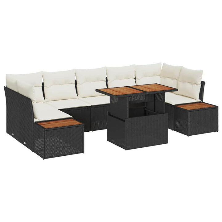 Havesofa Sæt 8 stk. Sort og Beige