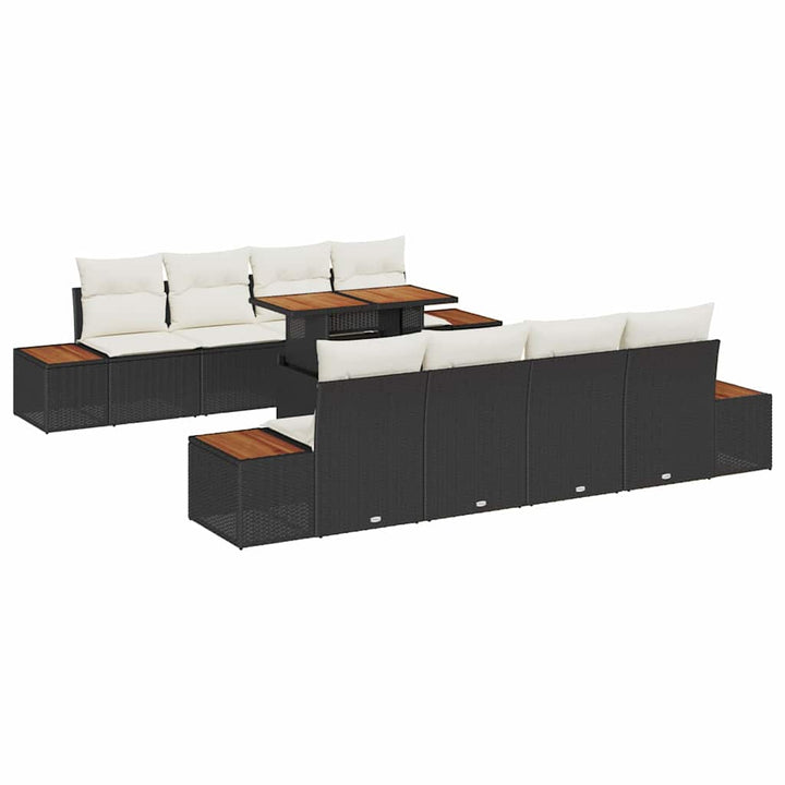 Have Spisebordssæt med pude 9 pcs Sort og Beige