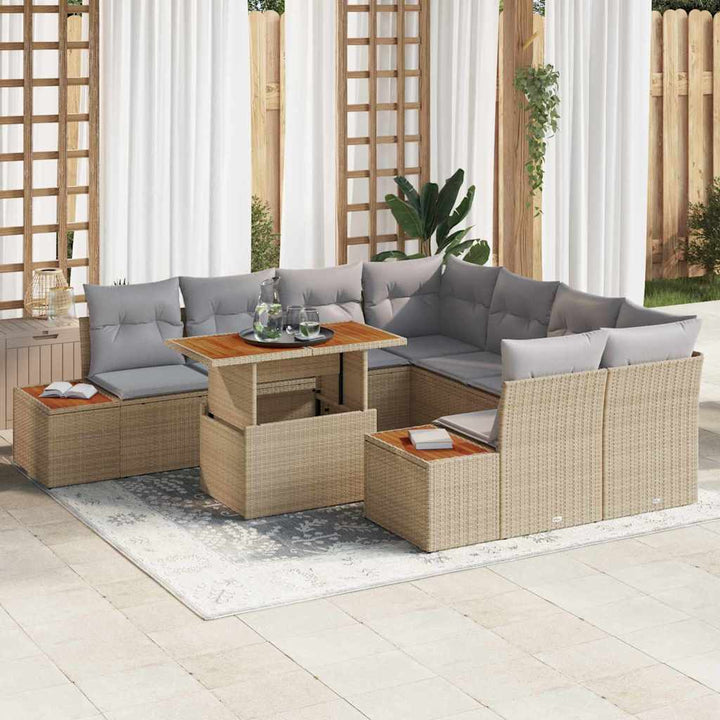 Have Spisebordssæt med pude 9 pcs Beige og grå
