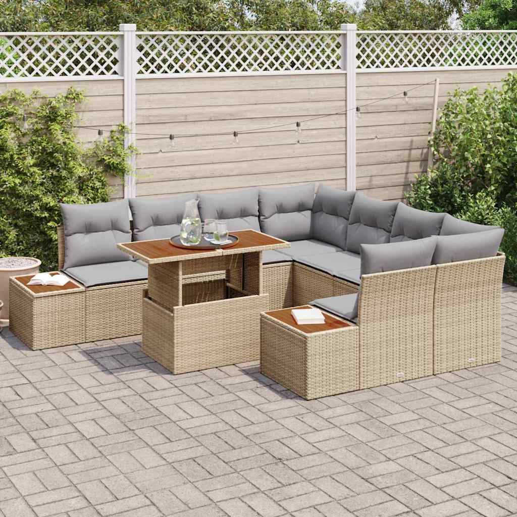 Have Spisebordssæt med pude 9 pcs Beige og grå