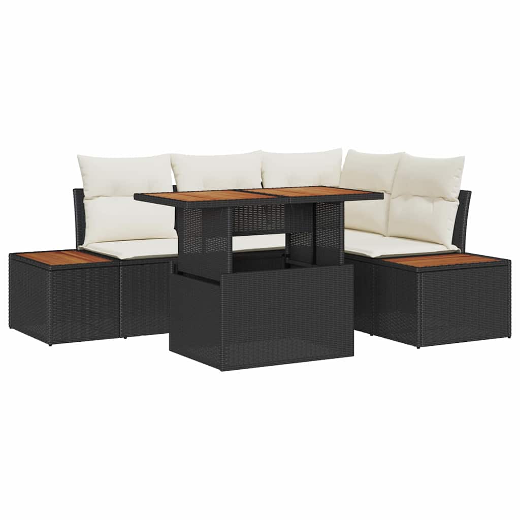 Havesofa Sæt 5 stk. Sort og Beige