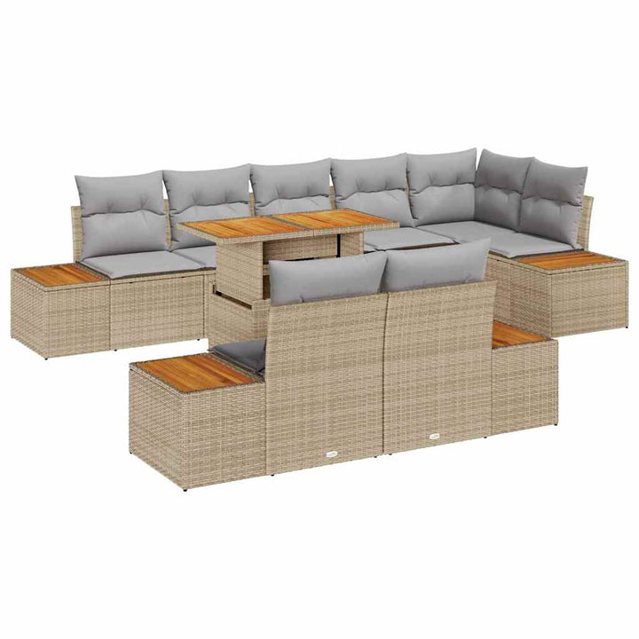 Have Spisebordssæt med pude 9 pcs Beige og grå