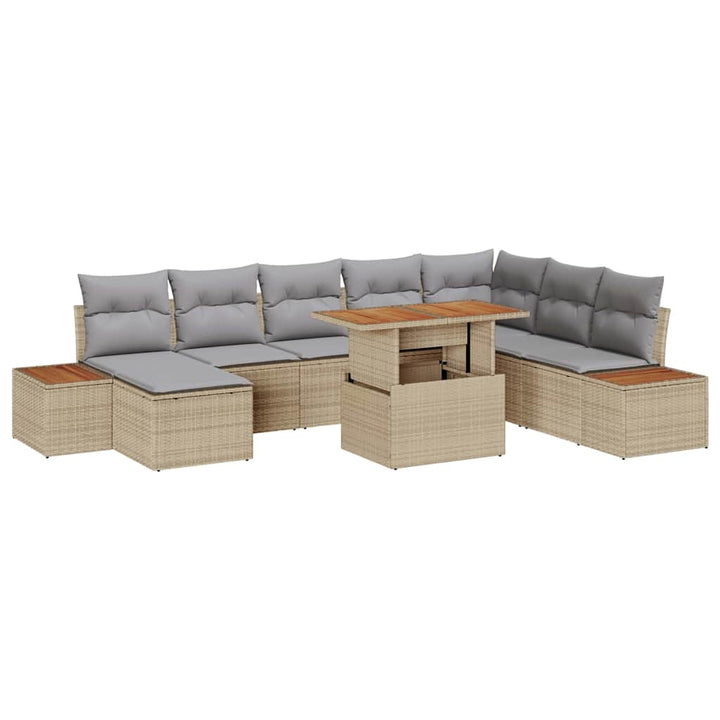 Havesofa Sæt 9 stk. Beige og grå