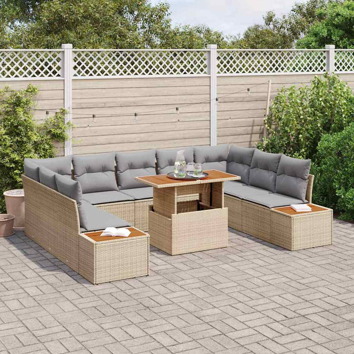 Havesofa Sæt 10 stk. Beige og grå