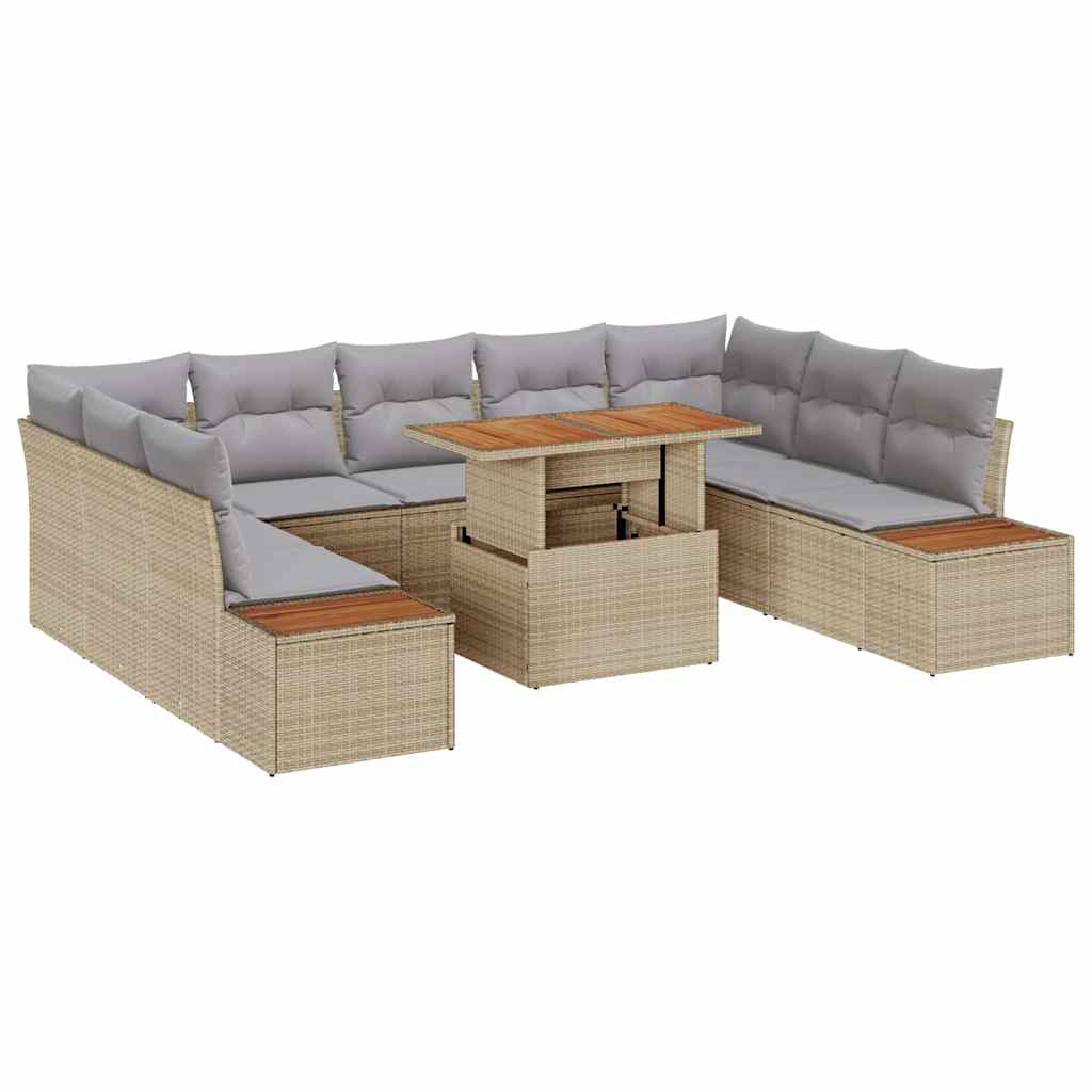 Havesofa Sæt 10 stk. Beige og grå