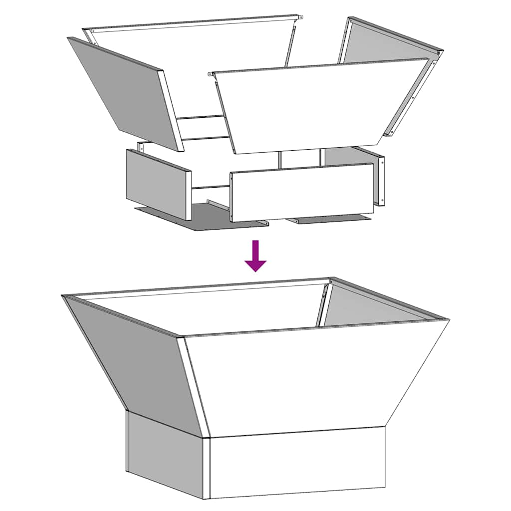 Bålsted Sort 60 x 60 x 35 cm Stål
