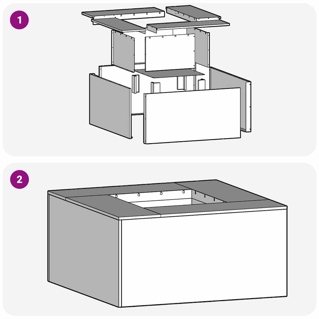 Bålsted Sort 60 x 60 x 30 cm Stål