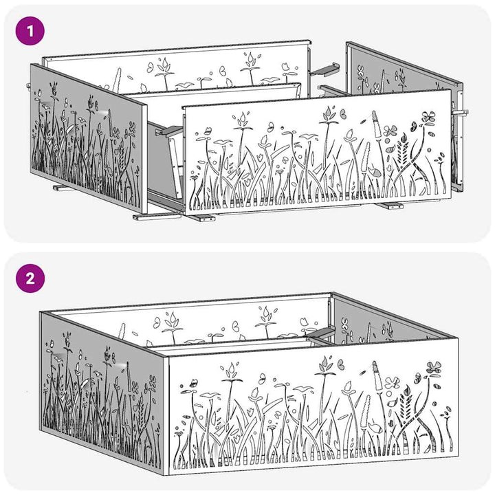 Bålsted Sort 80 x 80 x 30 cm Stål