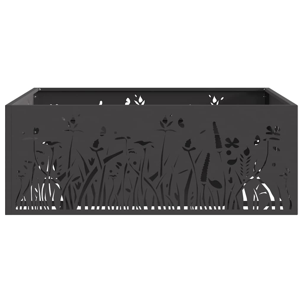 Bålsted Sort 80 x 80 x 30 cm Stål