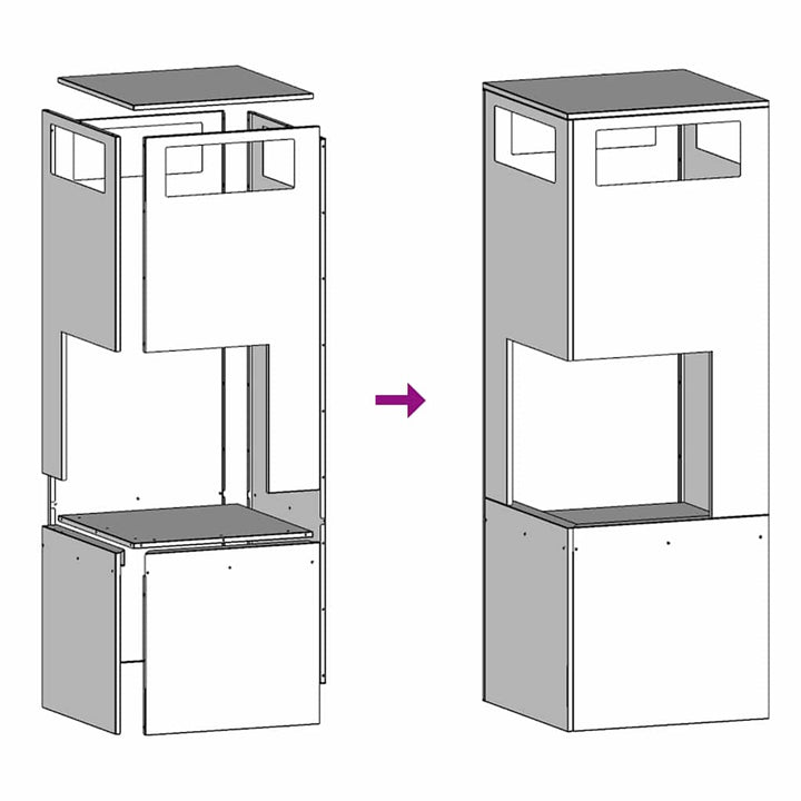 Bålsted Sort 35 x 35 x 100 cm Stål