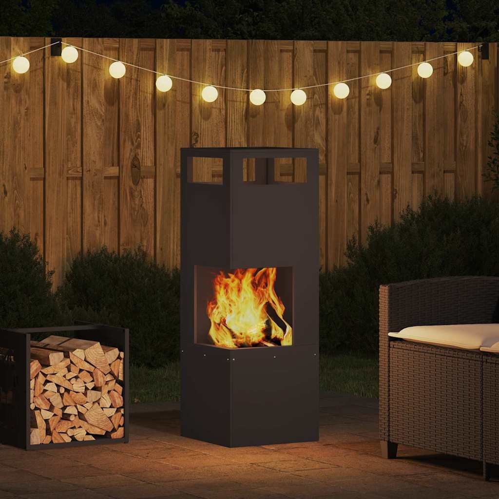 Bålsted Sort 35 x 35 x 100 cm Stål