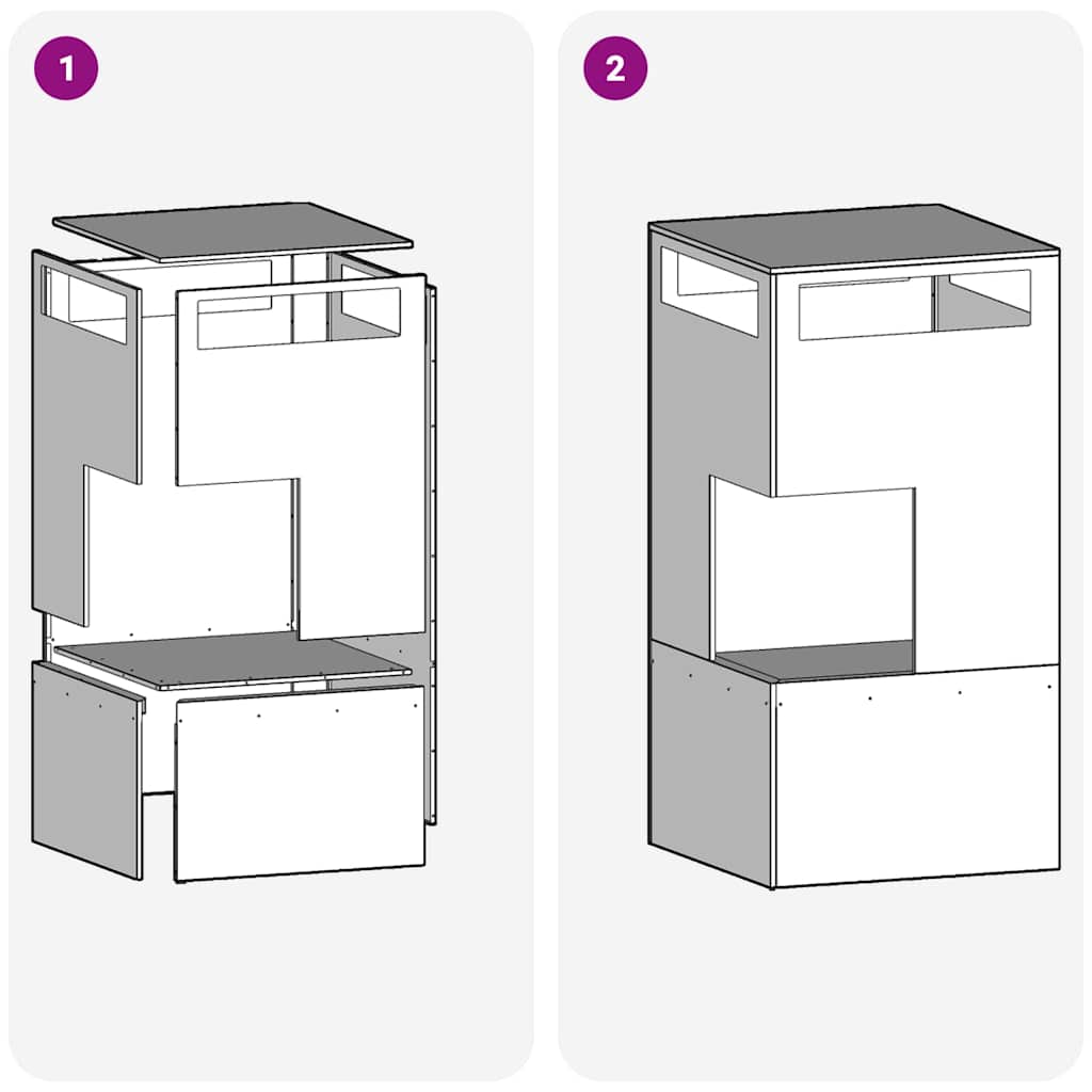 Bålsted Brun 50 x 50 x 100 cm Stål