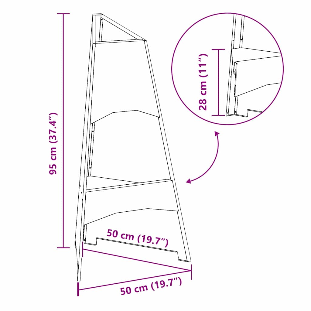 Bålsted Sort 50 x 50 x 95 cm Stål