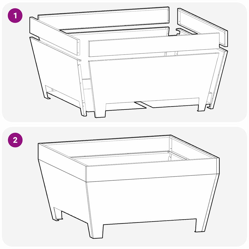 Bålsted Sort 80 x 80 x 43 cm Stål