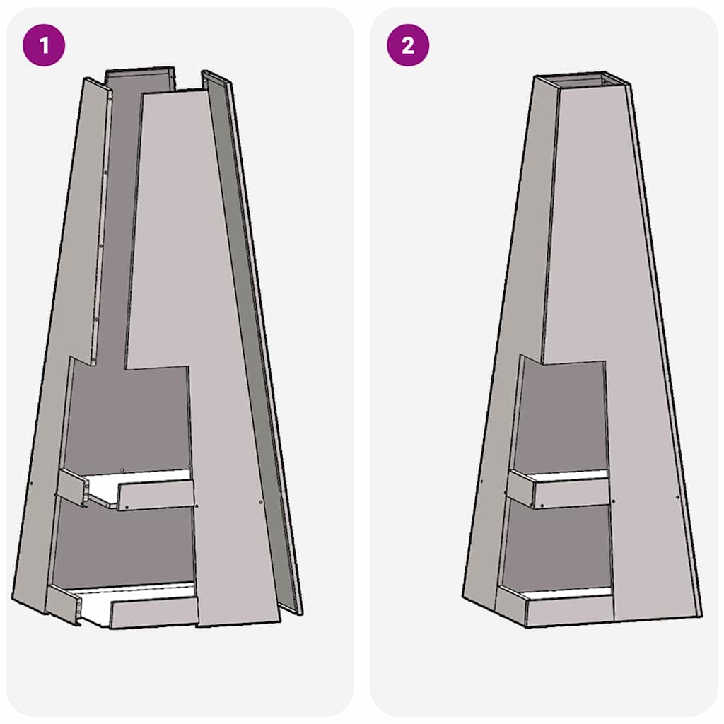 Bålsted Sort 35 x 35 x 100 cm Stål
