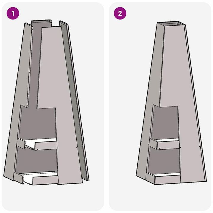 Bålsted Sort 35 x 35 x 100 cm Stål