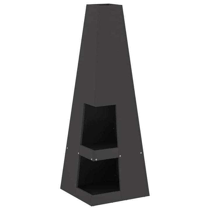 Bålsted Sort 35 x 35 x 100 cm Stål