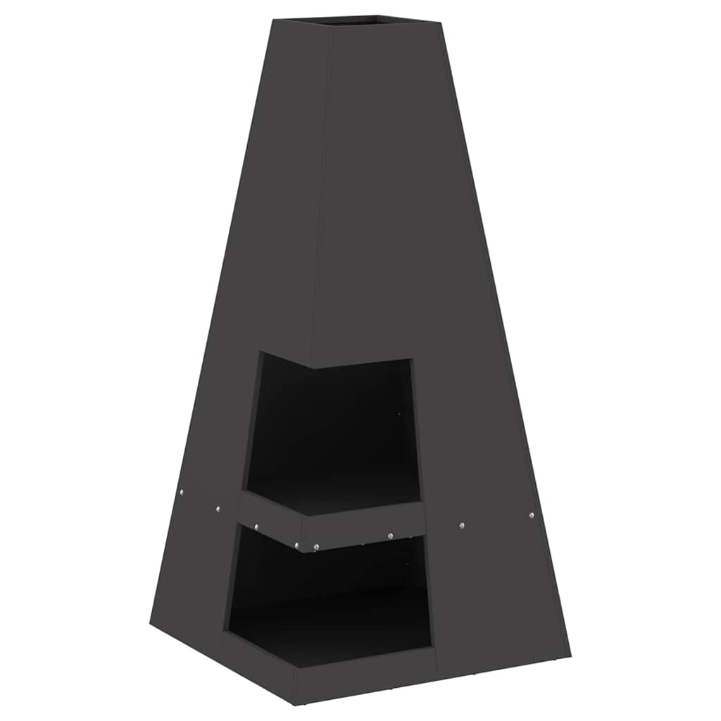 Bålsted Sort 50 x 50 x 100 cm Stål