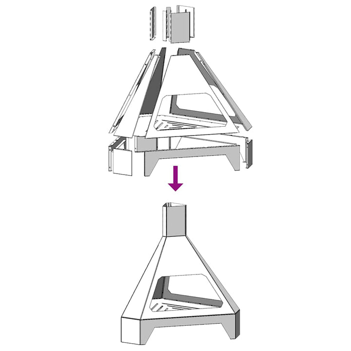 Bålsted Sort 50 x 43 x 52 cm Stål
