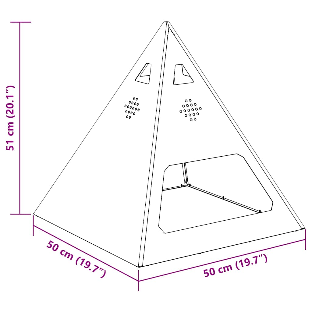 Bålsted Sort 50 x 50 x 51 cm Stål