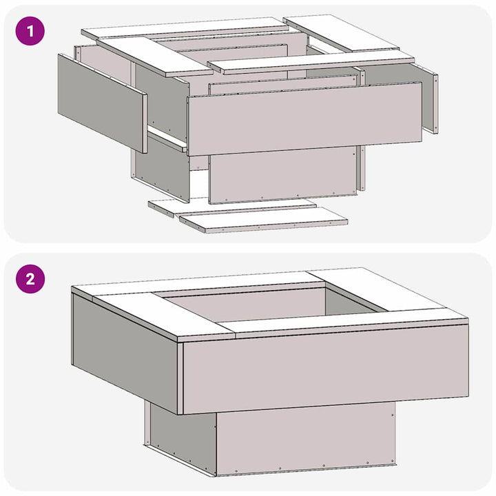 Bålsted Sort 80 x 80 x 40 cm Stål