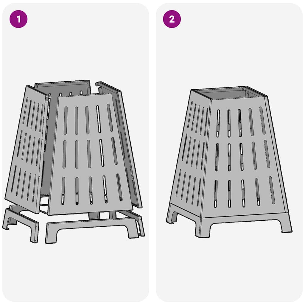 Bålsted Sort 50 x 50 x 70 cm Stål