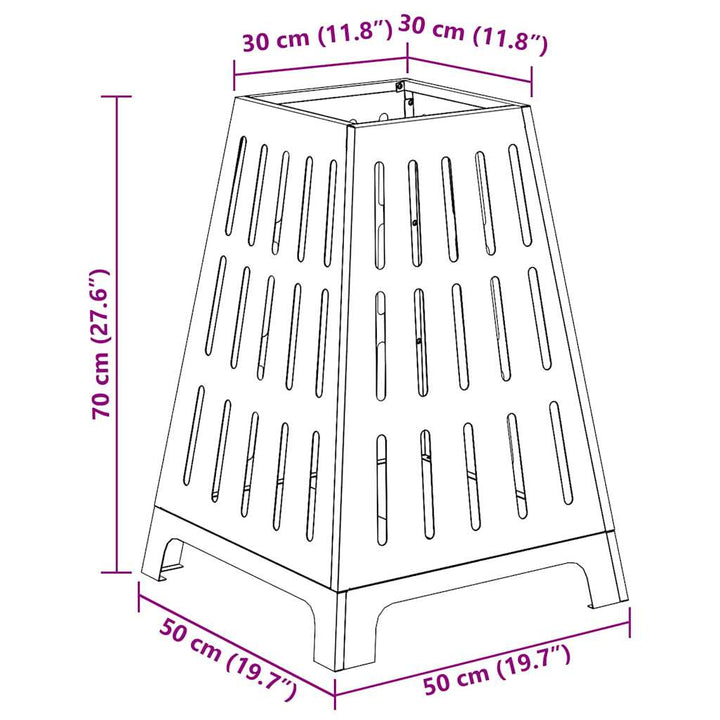Bålsted Sort 50 x 50 x 70 cm Stål