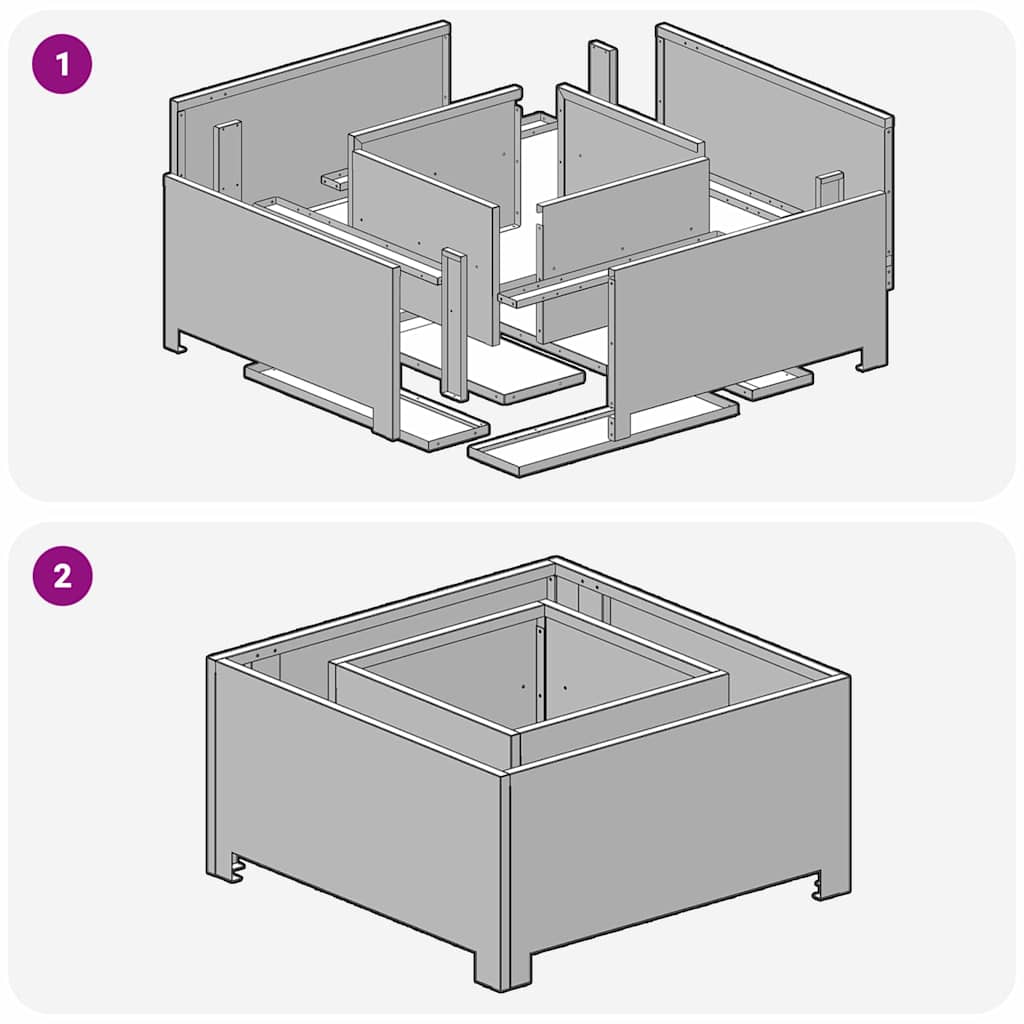 Bålsted Sort 60 x 60 x 30 cm Stål