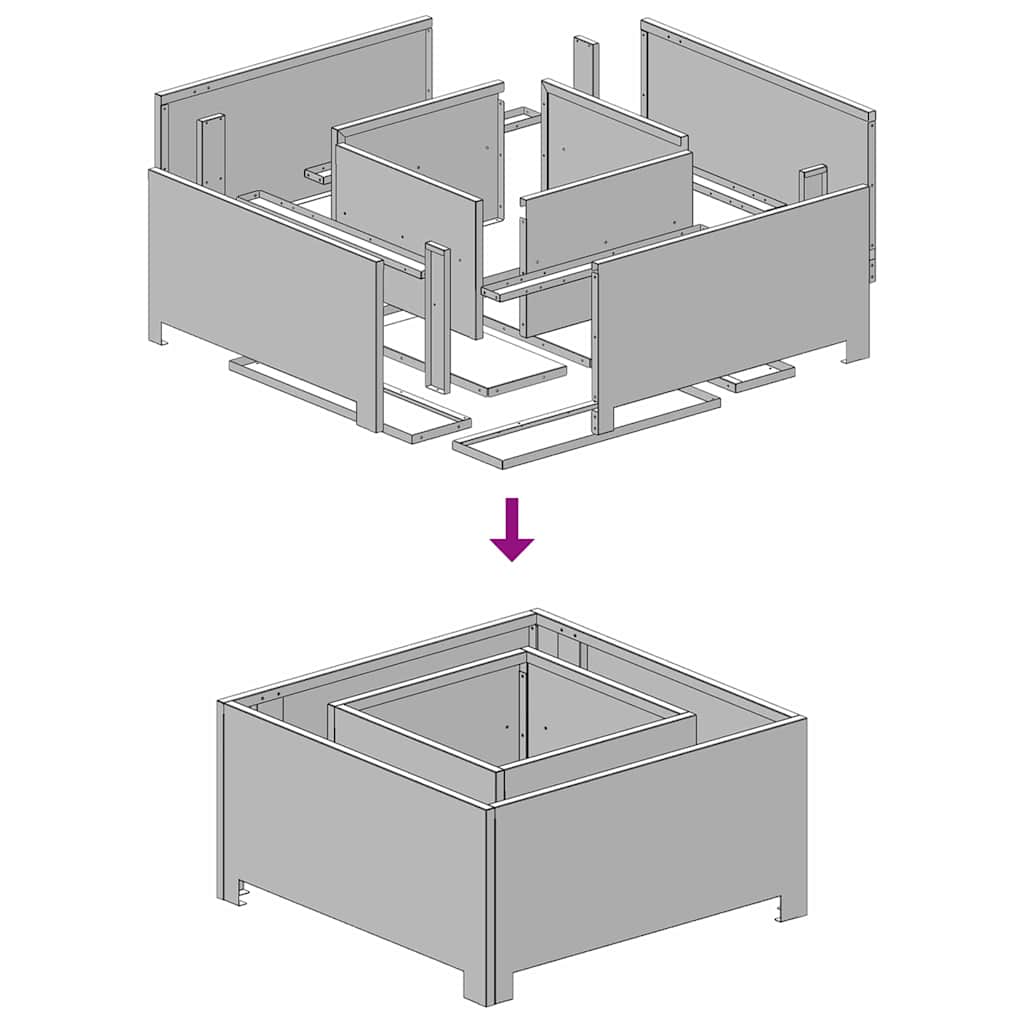 Bålsted Brun 60 x 60 x 30 cm Cortenstål