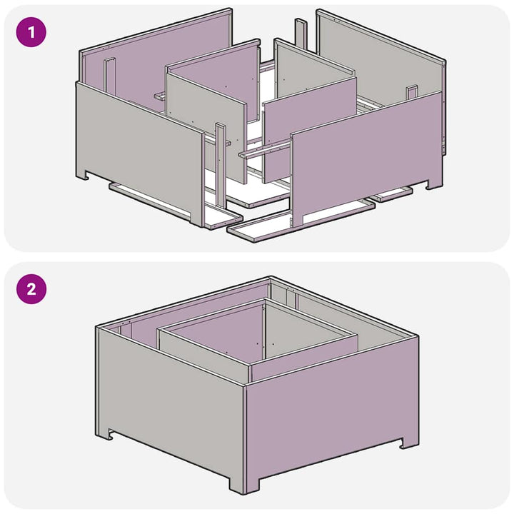 Bålsted Sort 80 x 80 x 40 cm Koldvalset stål