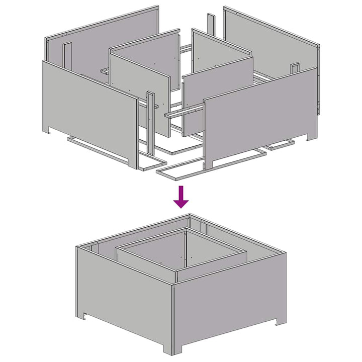 Bålsted Brun 80 x 80 x 40 cm Forvitret stål