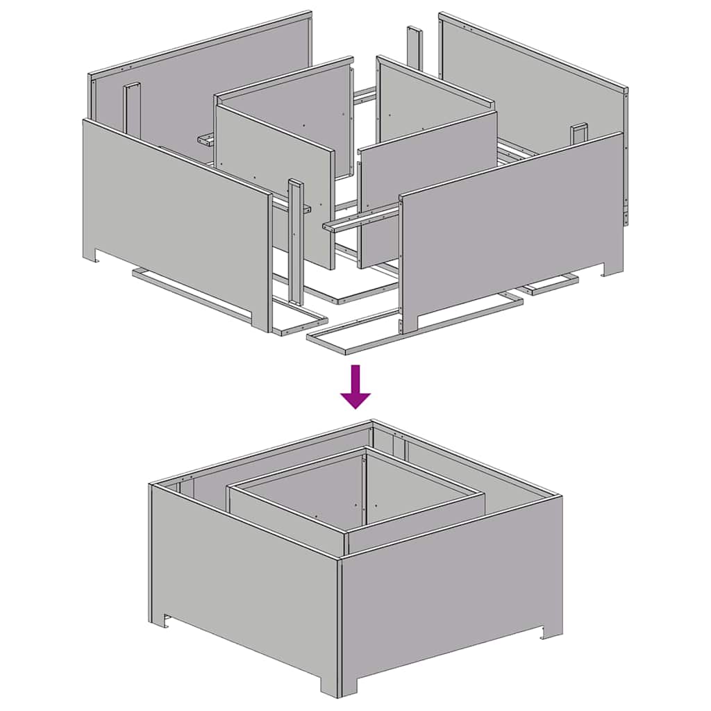Bålsted Brun 80 x 80 x 40 cm Cortenstål