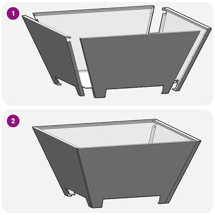 Bålsted Sort 60 x 60 x 30 cm Stål