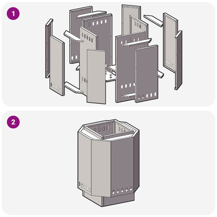 Røgfri ildsted Sort 38 x 38 x 51 cm Stål