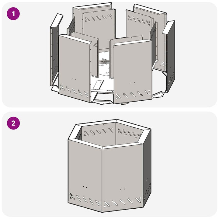 Røgfri ildsted Sort 58 x 58 x 51 cm Stål