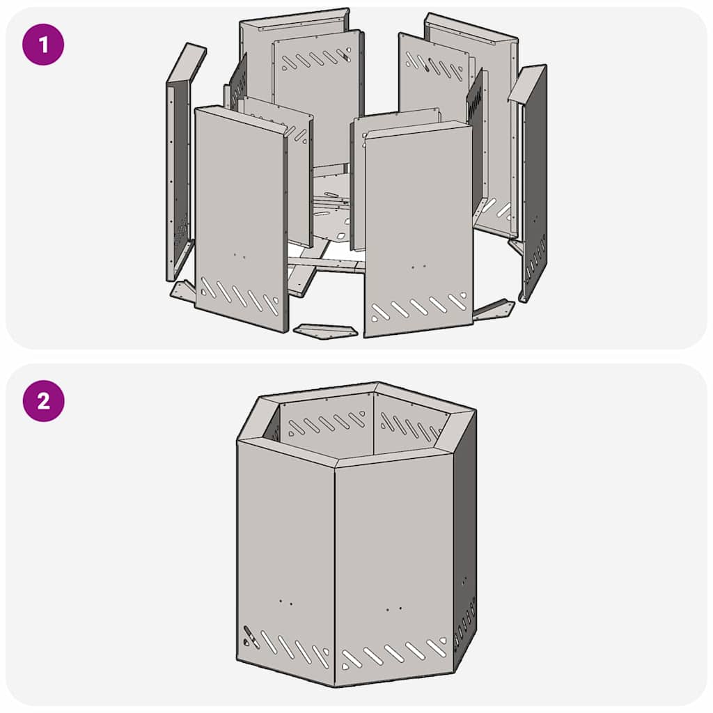 Røgfri ildsted Sort 48 x 48 x 51 cm Stål